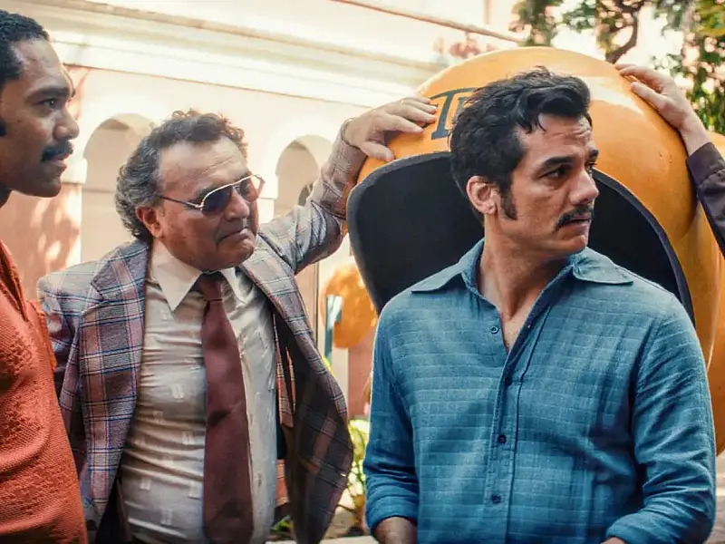 Atores em cena do filme brasileiro “O Agente Secreto”, indicado ao Bafta.