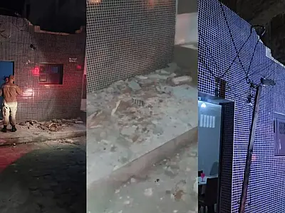 Trio elétrico derruba fachada de casa e deixa mãe e bebê feridos na Paraíba