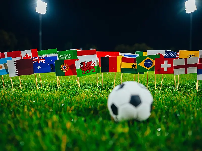 Bandeiras de seleções que participam da Copa do Mundo