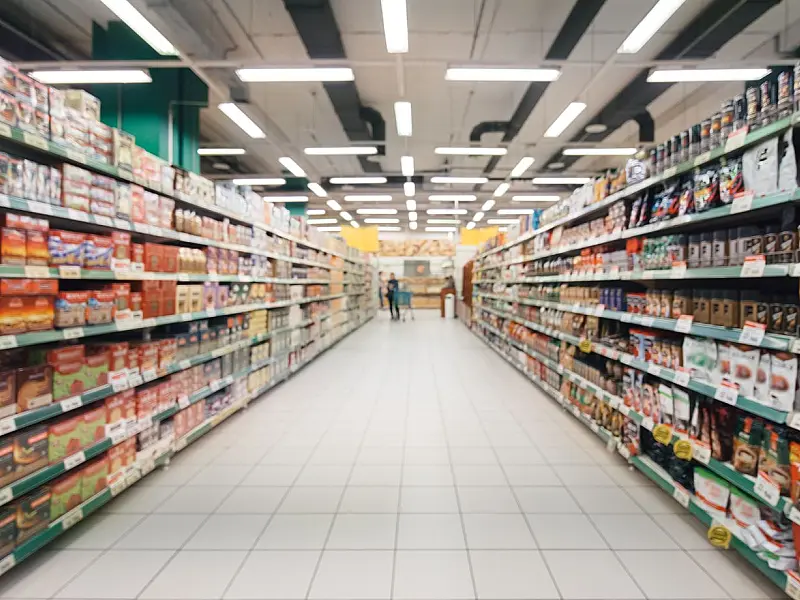 Corredor de supermercado afetado por novas regras trabalhistas
