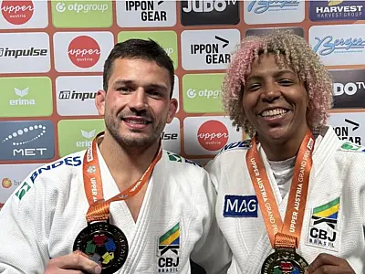 Rafaela Silva conquista ouro e Daniel Cargnin leva bronze no Grand Prix de judô da Áustria
