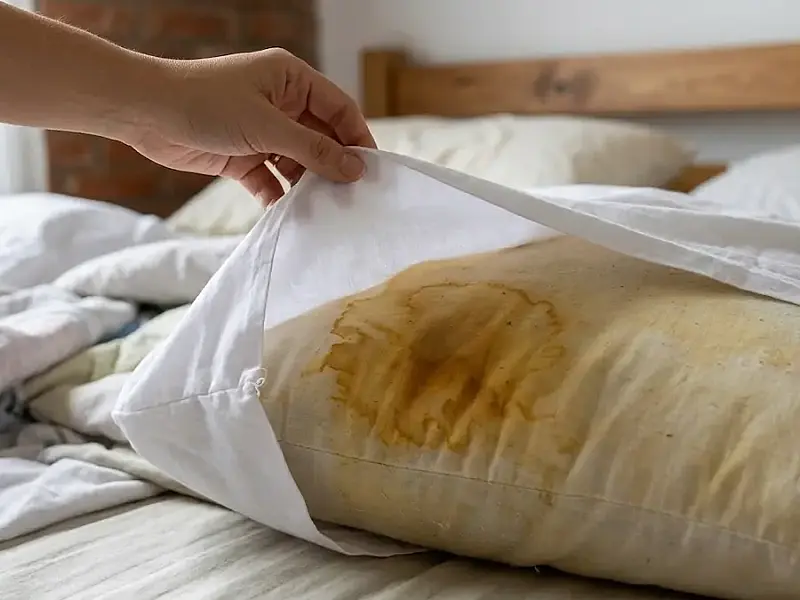 Travesseiro amarelado mesmo com fronha limpa: o que causa as manchas, quais os riscos e quando é a hora de trocar