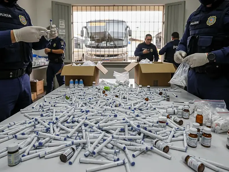 Material apreendido pela Polícia Civil continha mil frascos de tirzepatida sem registro na Anvisa.