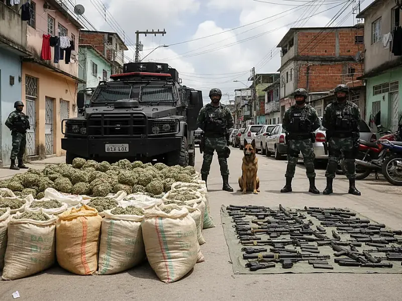 Cães farejadores do BAC foram decisivos para localizar bunker com toneladas de maconha no Complexo da Maré.