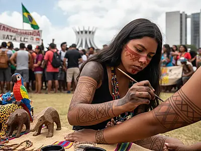 Resistência em cores: como a arte indígena em Brasília virou escudo contra o agronegócio