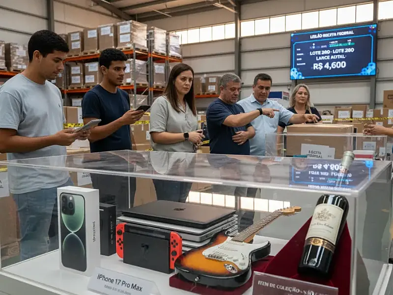 Leilão eletrônico da Receita Federal oferece eletrônicos e itens de luxo com lances abaixo do valor de mercado.