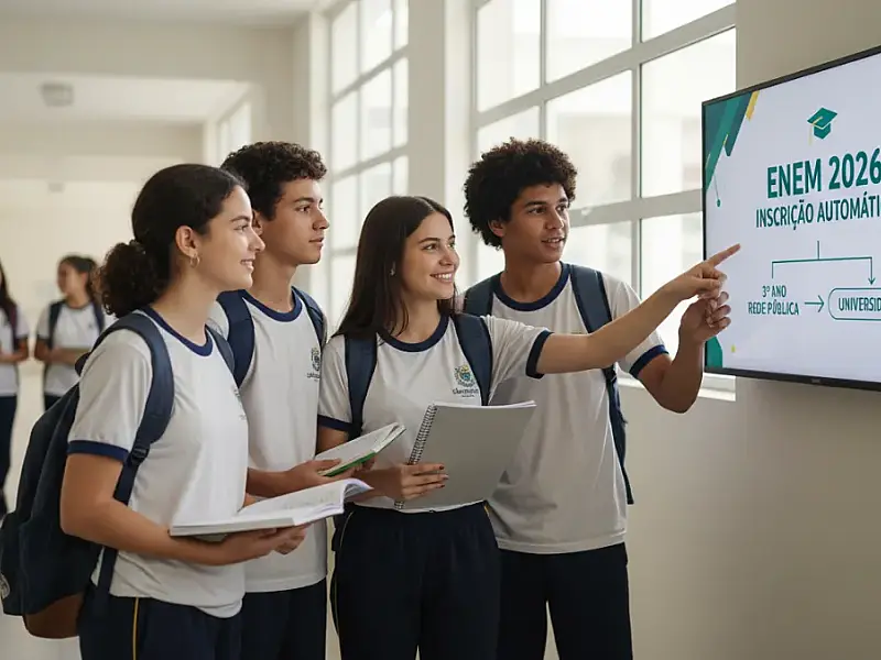 Estudantes da rede pública terão inscrição automática no Enem a partir da edição de 2026.