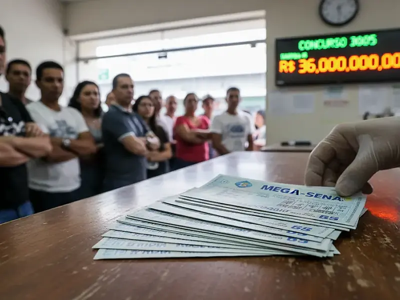 O sorteio do concurso 3.005 da Mega-Sena acontece no Espaço da Sorte, na Avenida Paulista.