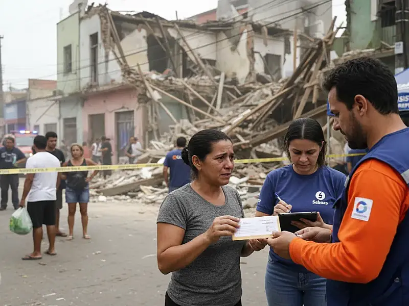 Equipes de resgate e assistência trabalham no Jaguaré após explosão em rede de gás durante obra.