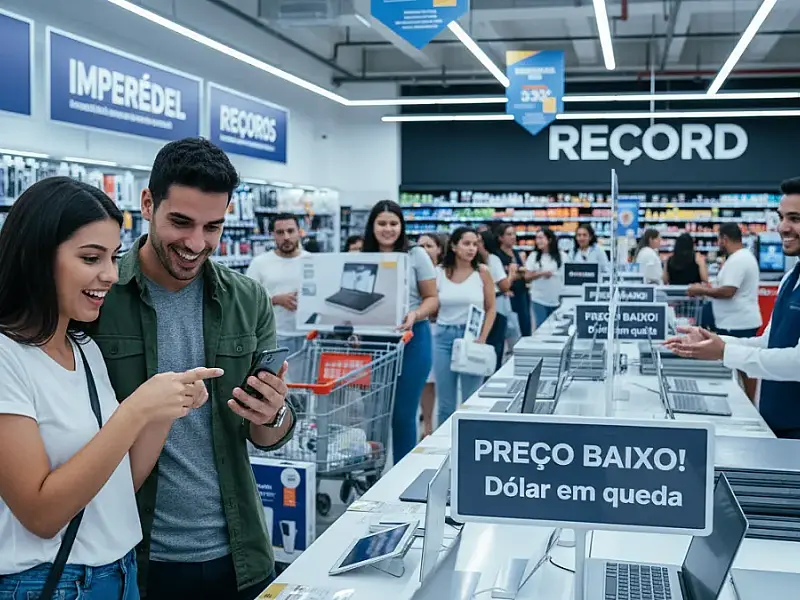 Queda do dólar favoreceu a importação de componentes eletrônicos e impulsionou as vendas no varejo em março.
