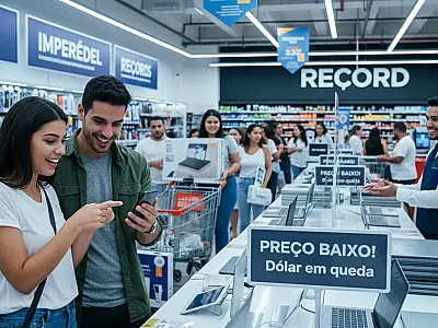 Comércio brasileiro atinge recorde histórico impulsionado pela queda do dólar