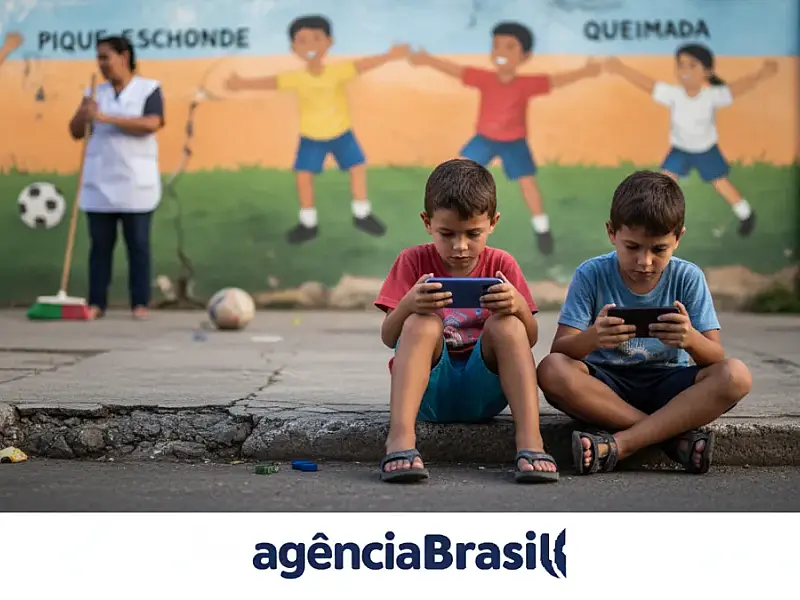 Brincadeiras tradicionais e contato com a natureza são essenciais para combater o sedentarismo digital. Foto: Agência Brasil