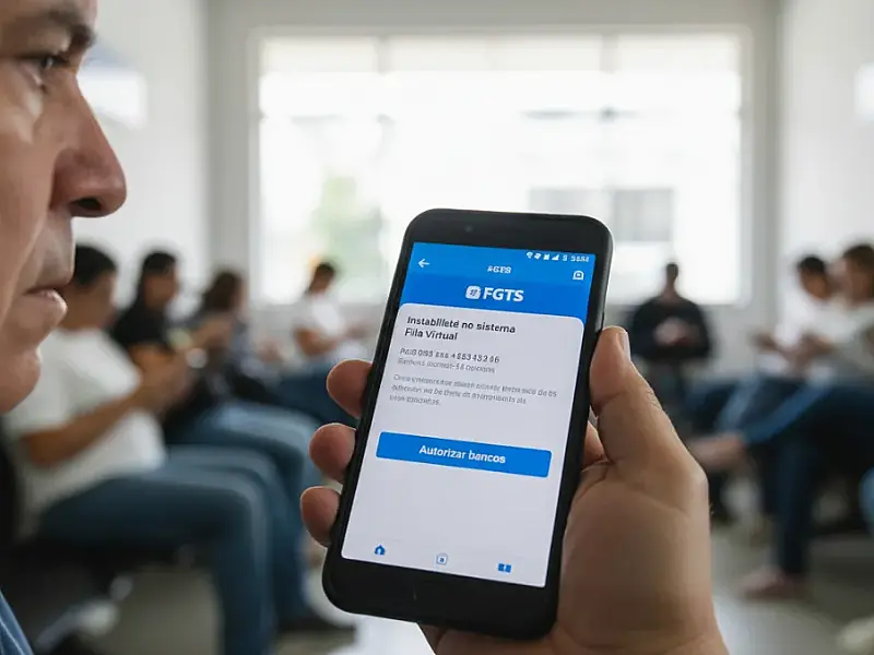 Trabalhadores enfrentaram filas virtuais no aplicativo do FGTS para autorizar o uso do saldo no programa Desenrola 2.0.