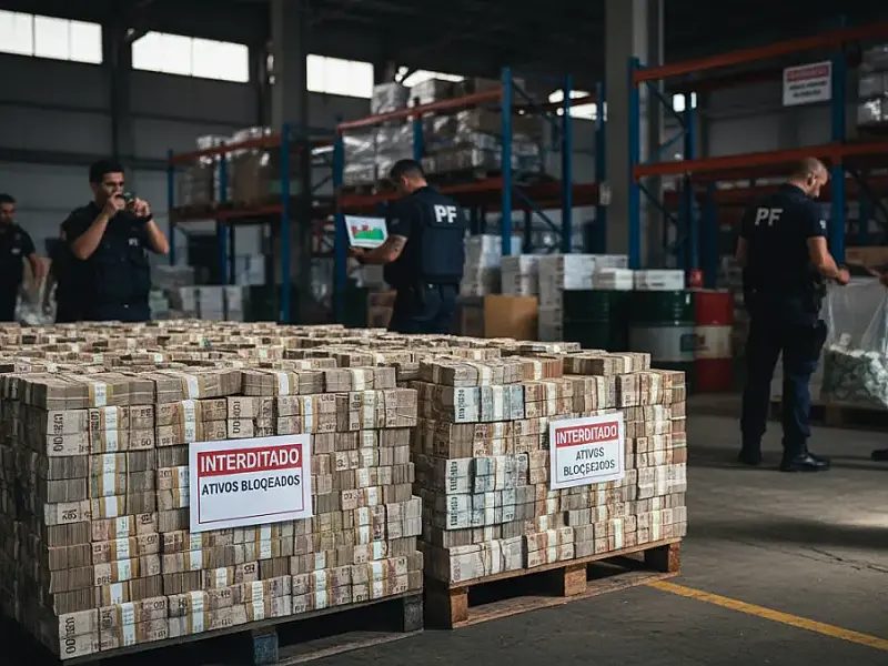 Agentes da Polícia Federal durante cumprimento de mandados da Operação Sem Refino.