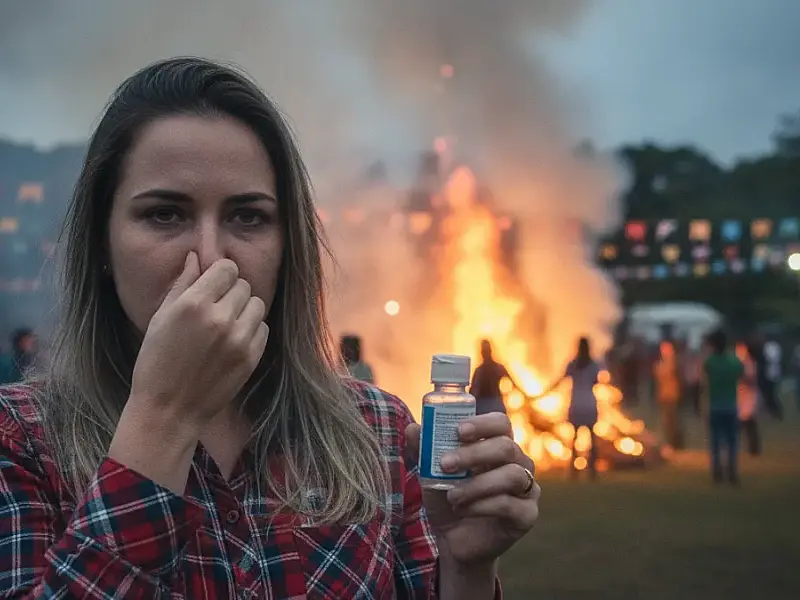 Fumaça das fogueiras juninas exige cuidados redobrados de quem possui rinite alérgica.