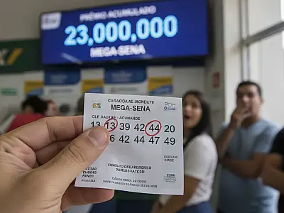 O sorteio da Mega-Sena no Espaço da Sorte, em São Paulo, não teve vencedores na faixa principal e acumulou novamente.