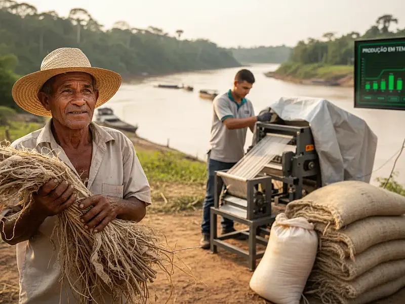 Famílias ribeirinhas na Amazônia terão novos equipamentos e tecnologia para o beneficiamento da malva, planta nativa da região.