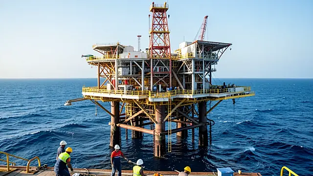 Plataforma de perfuração de petróleo operando em águas ultraprofundas na Margem Equatorial brasileira.
