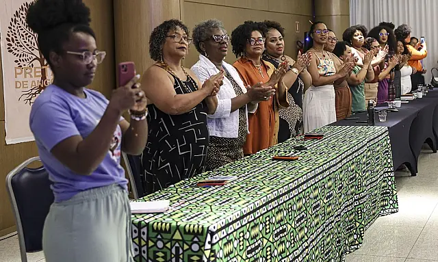 Lideranças de organizações de mulheres negras durante o lançamento do manifesto político em Brasília.