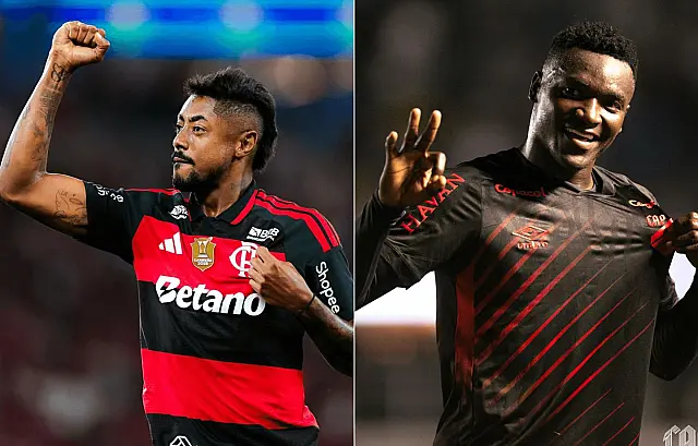 Jogadores de Flamengo e Athletico Paranaense em celebração após vitórias na rodada nacional