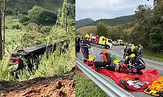 Acidente com ônibus deixa cinco mortos e mobiliza resgate em Cruzeiro, no interior de SP