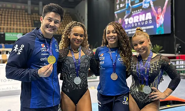 Brasil fecha Copa do Mundo de ginástica com seis medalhas e três ouros na Hungria