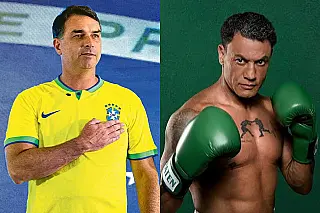 Mudou de lado: Popó declara apoio a Flávio Bolsonaro no segundo turno e participa de ato em Salvador