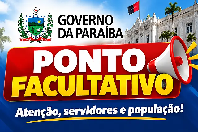 Governo da Paraíba transfere ponto facultativo para sexta-feira (30); veja o que muda