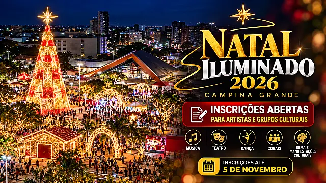 Natal Iluminado 2026 abre inscrições para artistas e grupos culturais em Campina Grande