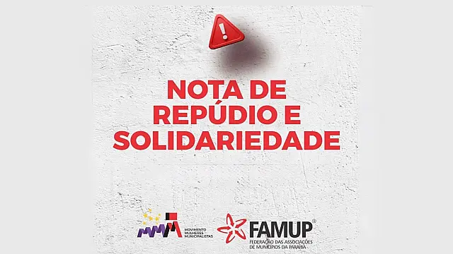 Card com a nota de repúdio da Famup