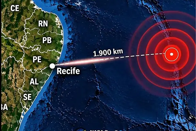 Terremoto de magnitude 6,9 atinge Oceano Atlântico a 1,9 mil km do Recife